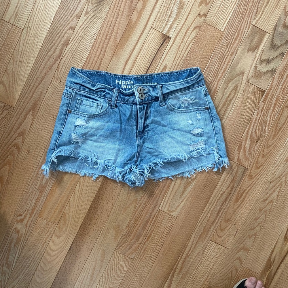 High rise jean shorts